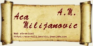 Aca Milijanović vizit kartica